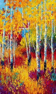 Landschaft Werke - Rotgelbe Bäume Herbst von Knife 07